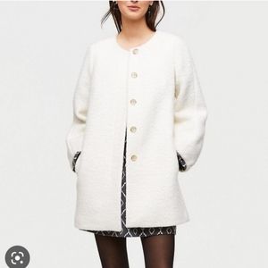 Loft ivory wool blend coat